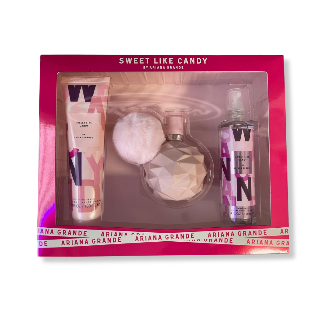 Gift Set Sweet Like Candy by Ariana Grande (3pcs: Eau de Parfum, Body Mist & Body Lotion)