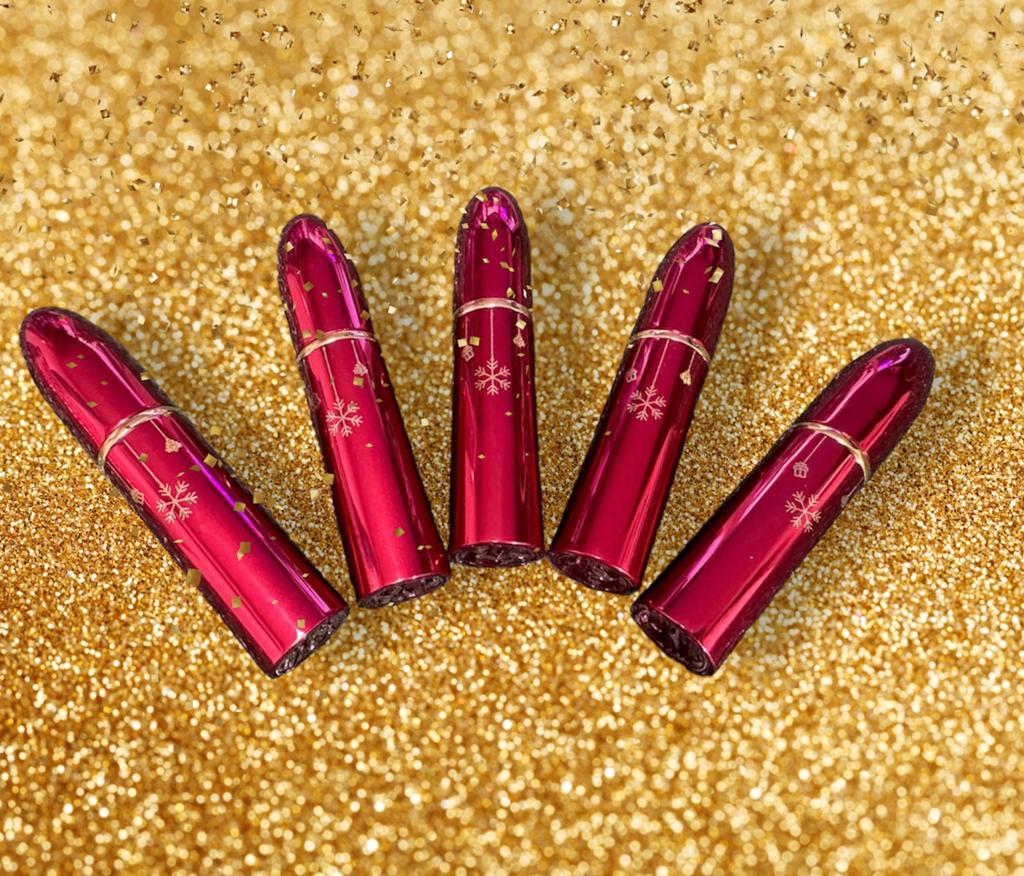 Refillable Atomizers 5ML - Christmas Red & Gold Snowflakes