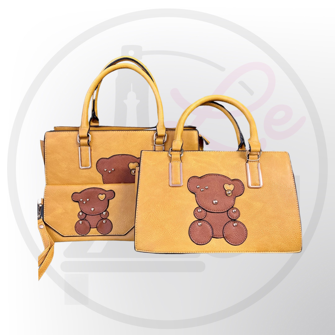 Teddy Rectangular Tote Bag Set of 3