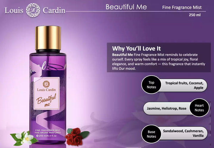 Body Mist Beautiful Me Fine Fragrance by Louis Cardin 8.4oz