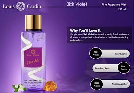 Body Mist Elixir Violet Fine Fragrance Louis Cardin 8.4oz